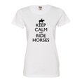 thumbnail image 1 of Womens Keep Calm And Ride Horses Equestrian Horse Lovers Deluxe Soft T-Shirt, 1 of 1