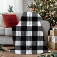 thumbnail image 6 of DecorX Buffalo Plaid Flannel Throw Blanket - Cozy, Soft & Stylish in Black/White/Gray - 50x60 Inches - Ideal for Christmas Farmhouse Decor, 6 of 16