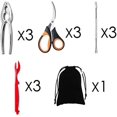 thumbnail image 2 of 13 Piece Seafood Tools Set for 3 People including 3 Crab Crackers, 3 Lobster Shellers, 3 Seafood Forks, 3 Seafood Scissors and 1 Storage Bag, 2 of 7