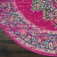 thumbnail image 6 of 5â€™ Round Fuchsia and Blue Distressed Area Rug, 6 of 6
