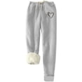 thumbnail image 2 of Women's Printed Sweatpants Casual Thermal High Waist Elastic Waist Plush Thickened Fleece Lined Soft Comforts Long Pants Gray XXXL, 2 of 7