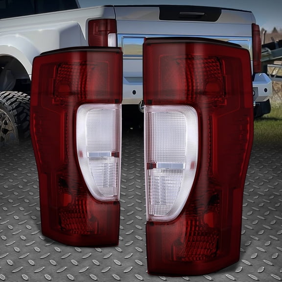 Nuvision for 20-22 Ford F250 F350 Super Duty Dark Red Lens Rear Tail Brake Lights Lamps