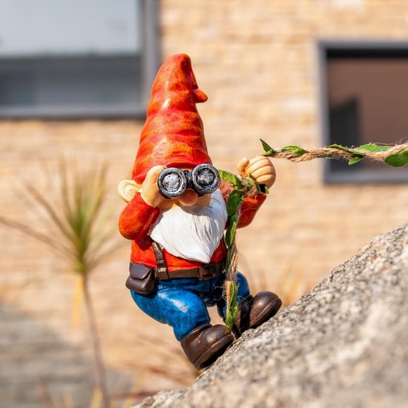 WONDHOME Figura Colgante de Gnomo Trepador Impermeable para Jardín