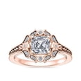 thumbnail image 1 of 0.60 Carat Excellent Asscher Cut Real Diamond New Design Halo Ring for Wedding Solid 18K Rose Gold Size 11, 1 of 8