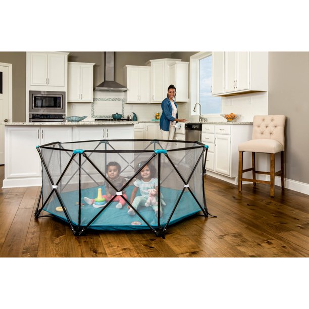 Regalo My Play® Portable Play Yard Indoor and Outdoor, Teal, 8Panel