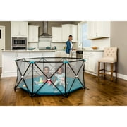 Regalo My Play Portable Play Yard Indoor and Outdoor, Teal, 8-Panel, Portable, Unisex