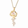 thumbnail image 6 of Gemstone with Moissanite Rose Flower Pendant Necklaces for Women in Silver/Rose Gold Vermeil,Birthstone Jewelry Gifts for Her Birthday, Anniversary,Christmas, 6 of 6