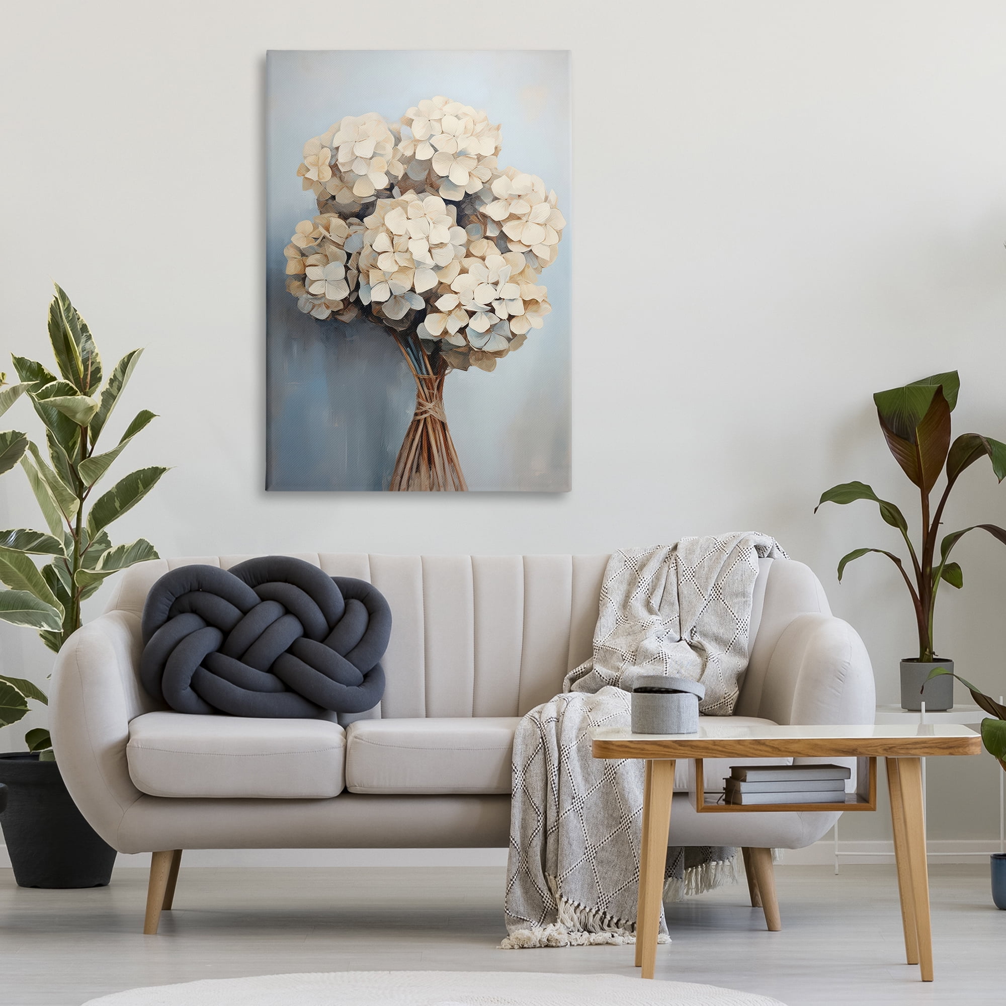 Stupell Industries Bundle of Hydrangea Plants & Flowers Painting Wrapped Canvas Art Print Wall Art, 30 x 45
