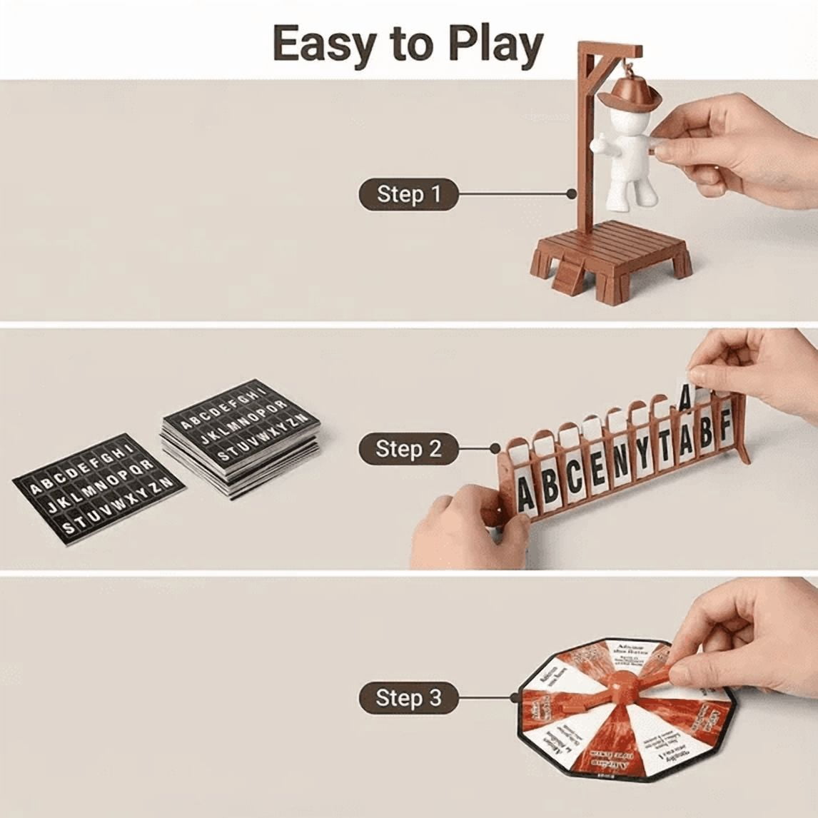 Cowboy Magnetic Hangman Board Game, Word Guessing Travel Game with Hank Doll