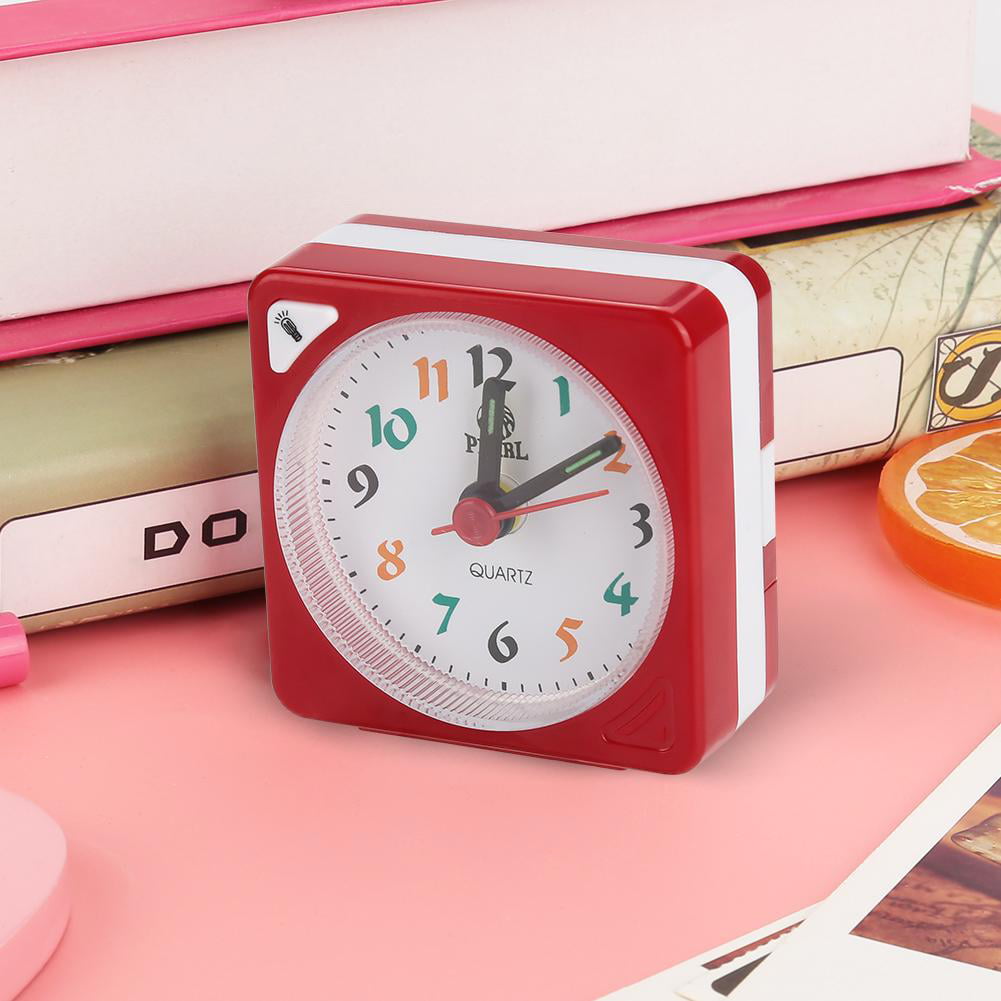 Mini Table Alarm Clock Quartz LED Light with Snooze Function Battery Operated SG 