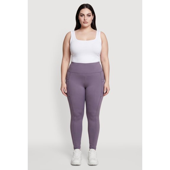Women's Plus Size High Waist Leggings with Cell Phone Pockets