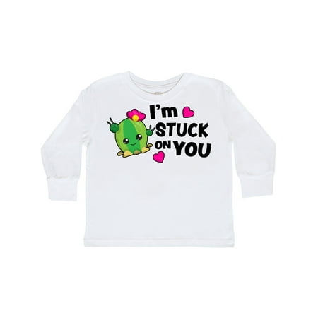 

Inktastic I m Stuck on You with Cactus and Hearts Valentine Gift Toddler Toddler Girl Long Sleeve T-Shirt