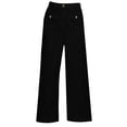 thumbnail image 7 of Kvture Women's Wide Leg Pants High Waist Stretchy Pants Dressy Business Work Casual Trousers with Pockets Black XXL, 7 of 7