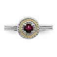 thumbnail image 4 of 925 Sterling Silver & Real 14kt Stackable Expressions Created Ruby Ring Size: 10; for Adults and Teens; for Women and Men, 4 of 5