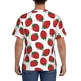 thumbnail image 3 of Bixox Men's Hand Drawn Strawberry Printed Short Sleeve Skinny Athletic T-Shirt, 3 of 6