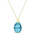 thumbnail image 2 of Galaxy Gold 14K Solid Yellow Gold 16" Station Necklace with Natural Briolette Blue Topaz, 14"-24" Sizes, December Birthstone, Symbol of Calm, 2 of 5