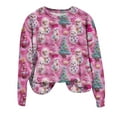 thumbnail image 5 of larppty Women's Ugly Christmas Sweatshirts with Print Funny Graphic Sweater for Xmas Party （Hot Pink, L）, 5 of 6