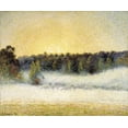 thumbnail image 2 of Pissarro, Camille 17x15 Gold Ornate Wood Framed with Double Matting Museum Art Print Titled - Sunset and Fog at Eragny, 2 of 4