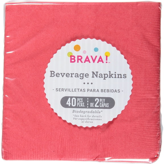 amscan Vibrant Apple Red 2-Ply Beverage Napkins, 50 Ct. | Party Tableware