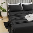 thumbnail image 6 of Anhility 3Pcs Queen Sheet Set, Black Super Soft Hotel Collection, Wrinkle-Free Breathable Skin-friendly Bed Sheets for Home Hotel (1Bed Sheet, 2 Pillowcases), 6 of 6