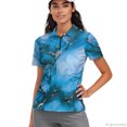 thumbnail image 6 of FUIALDOLG Blue Marble with Gold Veins Women Short Sleeve Golf Shirts for Shopping Tennis, Breathable Polyester Tennis Shirts Moisture Wicking Quick Dry Polo Shirts, 6 of 10