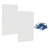 Triton Products LB2-W (2) White Epoxy 18-Gauge Steel Square Hole Pegboards with mounting hardware