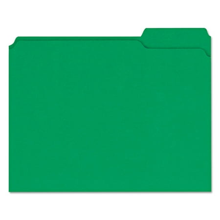UPC: 0087547161623 | Colored File Folders  1/3 Cut Assorted  Two-Ply Top Tab  Letter  Green  100/Box -UNV16162