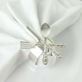 thumbnail image 5 of Efavormart 4 Pack | Silver Metal Fork Knife Spoon Design Napkin Rings - Utensil Themed Napkin Holders, 5 of 5