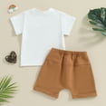 thumbnail image 3 of Bagilaanoe 2pcs Toddler Baby Girl Shorts Set Short Sleeve Letter Print T Shirt Tops + Shorts 6M 12M 18M 24M 3T Kids Casual Summer Clothes, 3 of 7