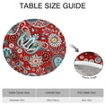 thumbnail image 6 of Vintage Tablecloth Retro Ethnic Floral Pattern Waterproof Round Cover with Elastic Fit and Back for Classic Decor, 6 of 7