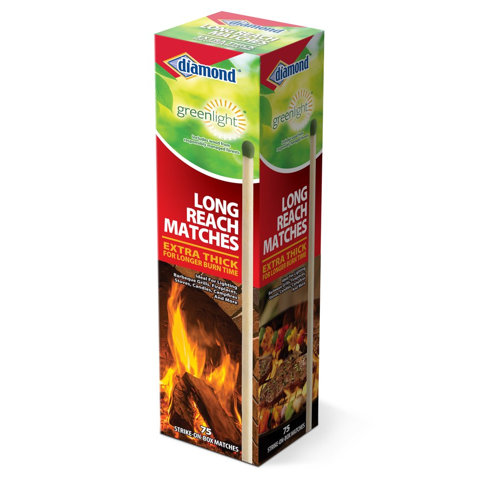 Diamond Greenlight Long Reach Matches, Large Strike On Box Matches 75