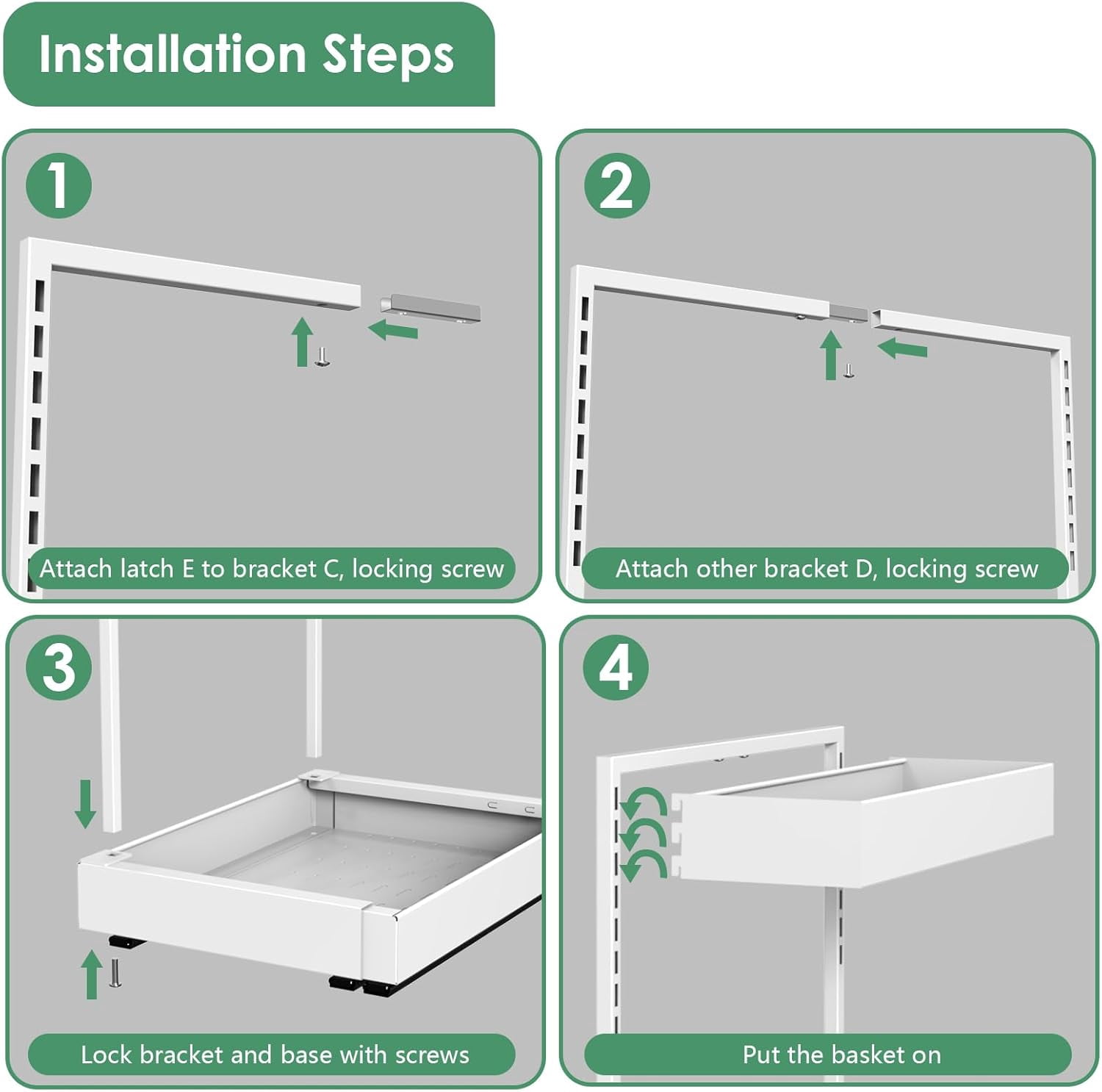 REALINN Expandable Under Sink Organizers and Storage, 2 Tier Under Cabinet Organizer, Heights Adjustable Pull Out Rack for Kitchen Bathroom Laundry, White, 2 Pack