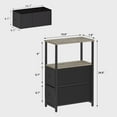 thumbnail image 3 of PrimeCook Shop Small Narrow End Table, Set of 2, Side Table, Nightstand with 2 Cloth Drawers, Couch Table, for Living Room, Bedroom, Bedside, Greige, 3 of 16