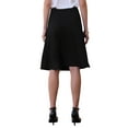 thumbnail image 3 of INSPIRE CHIC Women's Solid Flare Skirt High Waist Casual Work A-Line Midi Skirt 2XL Black, 3 of 5