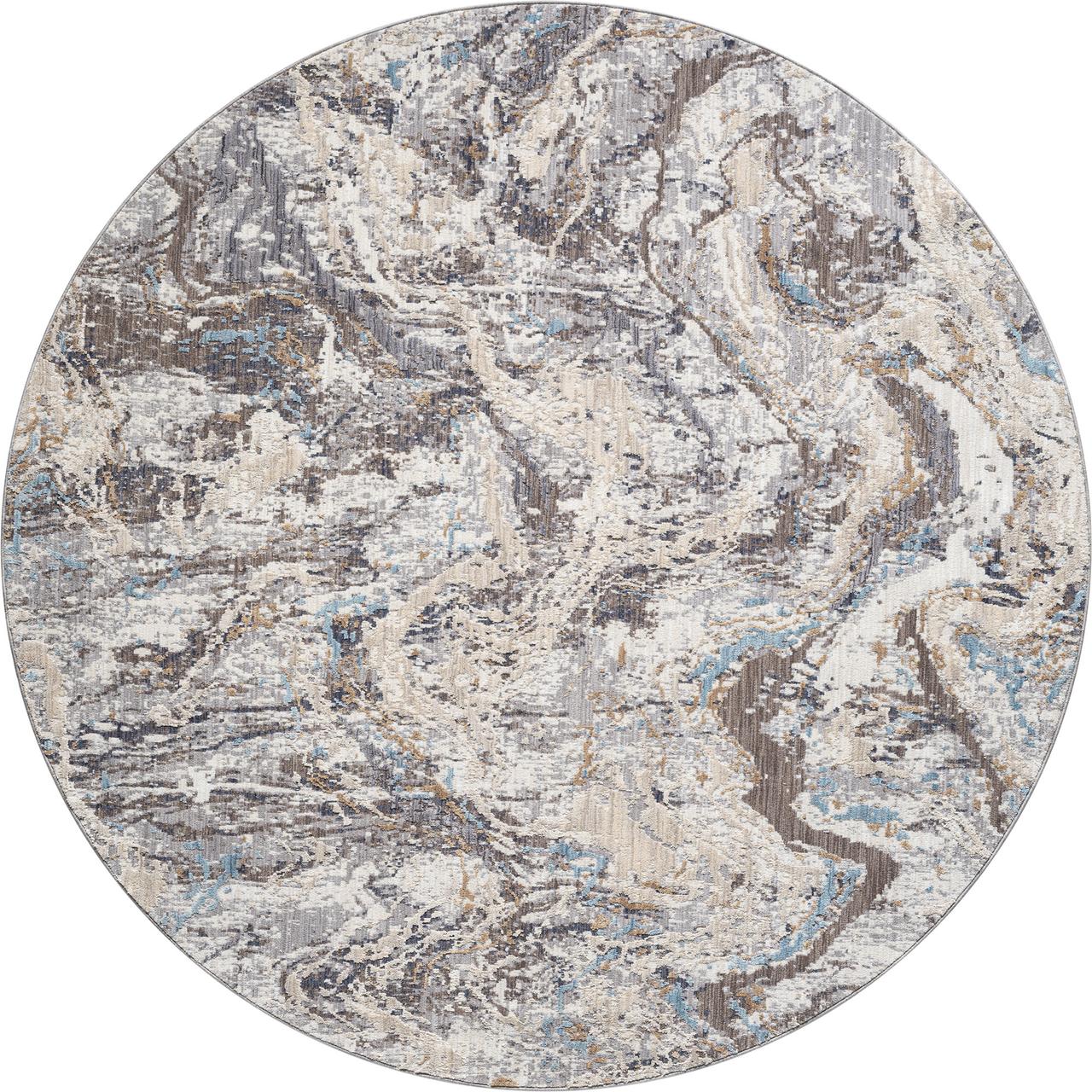 United Weavers Utopia Verona Contemporary Abstract Round Rug, Blue, 7'11" x 7'11"