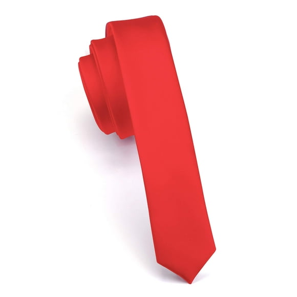 GUSLESON Solid Red Tie Wedding Skinny Ties For Men Silk Slim Necktie (0803-01)