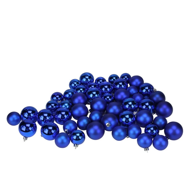 Northlight 50ct Somptueux Bleu Incassable 2-Finish Boule Ornements 2 ", 1.5"