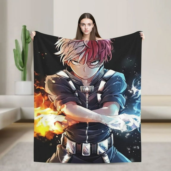 Cozy Warm Plush Throw My Hero Academia Shoto Todorok Fluffy Blanket for Bed Couch Living Room 60"x50"