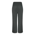 thumbnail image 5 of Gray Linen Pants Women Linen Wide Leg Pants Women Summer Casual Drawstring Elastic High Waist Trousers Beach Trendy Palazzo Pant Trousers with Pockets Womens Trousers, 5 of 6