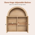 thumbnail image 5 of Arched Wall Cabinet, Wall Mounted Cabinets with Grille Door and Adjustable Shelf for Bathroom Laundry Room Kitchen, Oak, 5 of 8