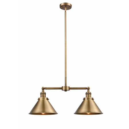 209-BB-M10-BB-LED-Innovations Lighting-Briarcliff-7W 2 LED Chandelier in Traditional Style-21 Inches Wide by 10 Inches High Brushed Brass Finish