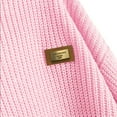 thumbnail image 4 of ZAFUL Women Casual Loose Badge Patched Oversized Pullover Sweater Pink One Size, 4 of 5
