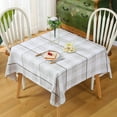 thumbnail image 2 of Oval Rustic Checkered Tablecloth Beige and Gray Heavy Duty Embroidery Cloth Wrinkle Resistant Washable Kitchen Living Room Home Decoration 60 x 84 inches Fabric, 2 of 6
