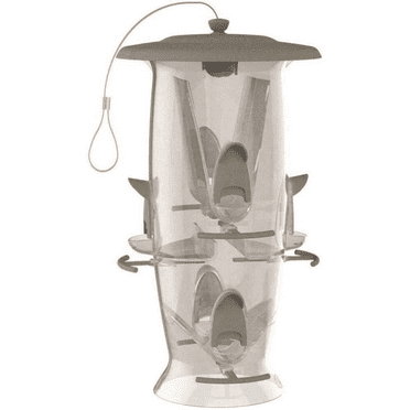 More Birds Abundance Bird Feeder, Songbird, 3.5 lb Seed Capacity, Tan