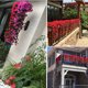 thumbnail image 5 of LKWLPD 2 piezas de flores artificiales vívidas colgantes ramo de orquídeas artificiales flores colgantes violetas artificiales pared glicina cesta colgante guirnalda decoración del hogar exterior, 5 of 6