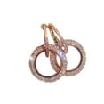 thumbnail image 2 of Daisyyozoid Boucles d'Oreilles Rondes en Diamant de Luxe Mode en Gros Rose Doré Pailleté, 2 of 3