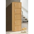 thumbnail image 4 of Hodedah 5-Shelf, 5-Door Multipurpose Cabinet, Brown, 4 of 6