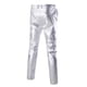 thumbnail image 2 of Pantalones de hombre Pantalones casuales de cintura media con bronceado brillante plateado Fibra de poliéster (Poliéster), plateado XL TUNC Sencillez, 2 of 3
