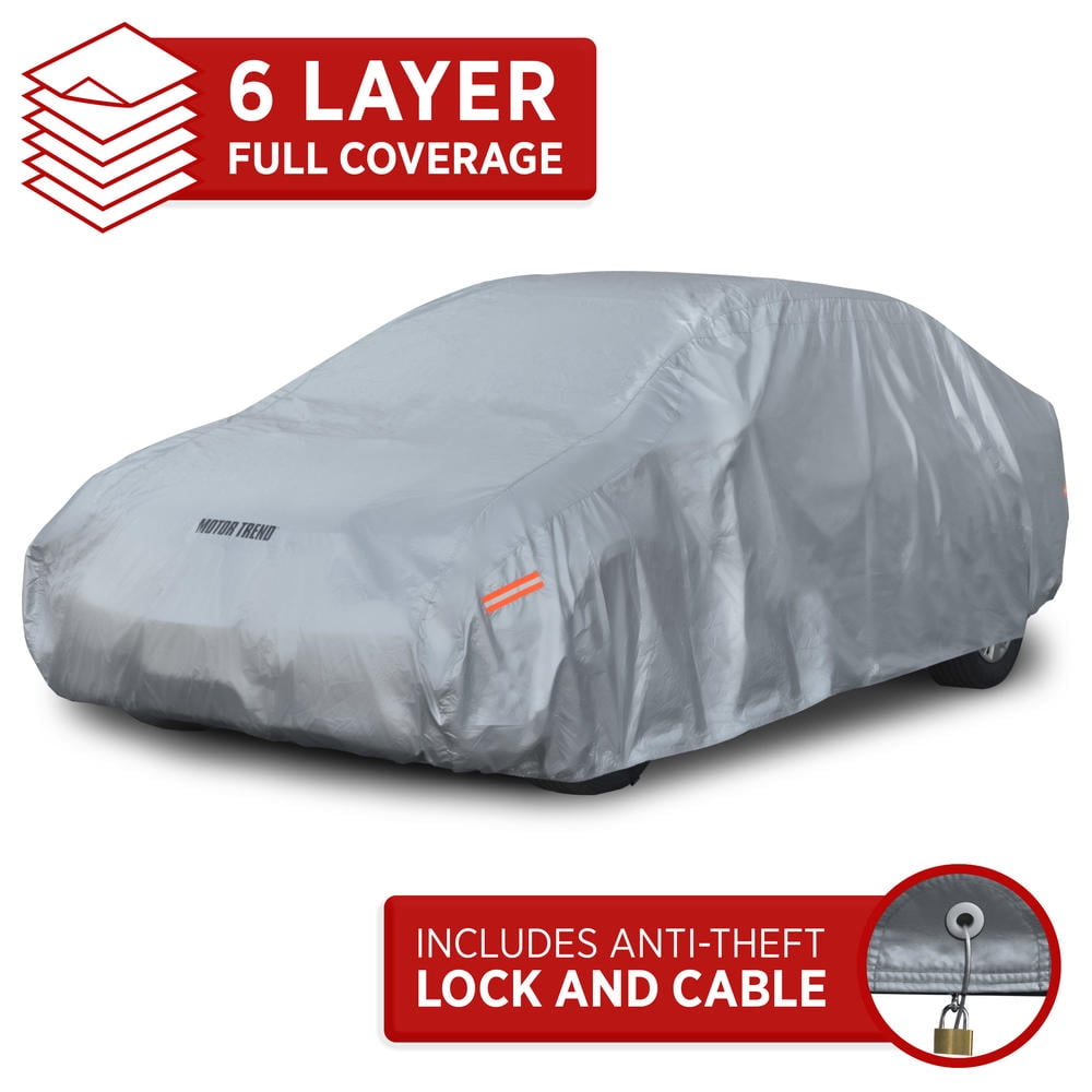 Waterproof Outdoor UV Protection for Heavy Duty Use Full Cover for Cars up to 157 Motor Trend 4-Layer 4-Season 