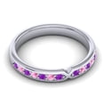 thumbnail image 3 of 0.30 Ct Beautiful Round Shape Amethyst & Pink Sapphire Gemstone Anniversary Eternity Band for Women Solid 14K White Gold Size 3.5 by Diamond-Capitals, 3 of 8